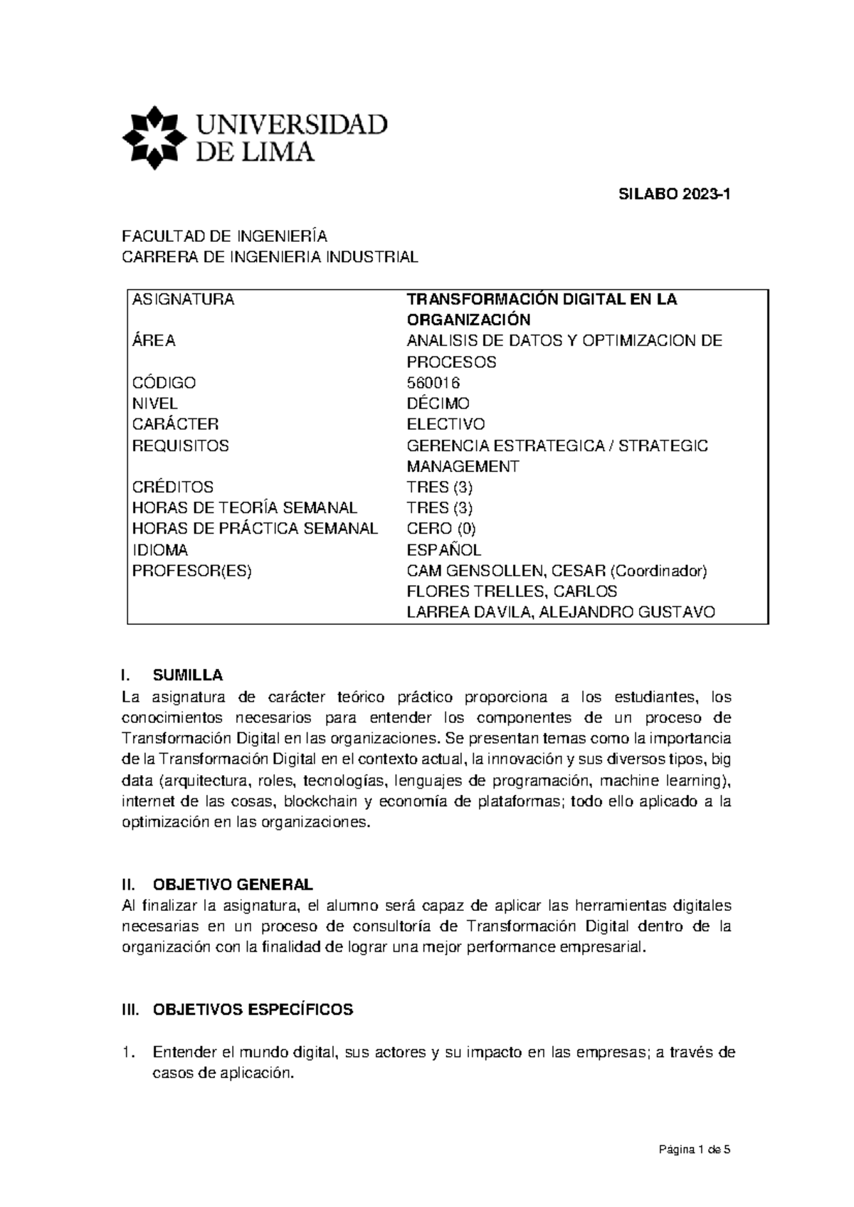 SIL 560016: Final Exam Notes on Transformación Digital en la ...