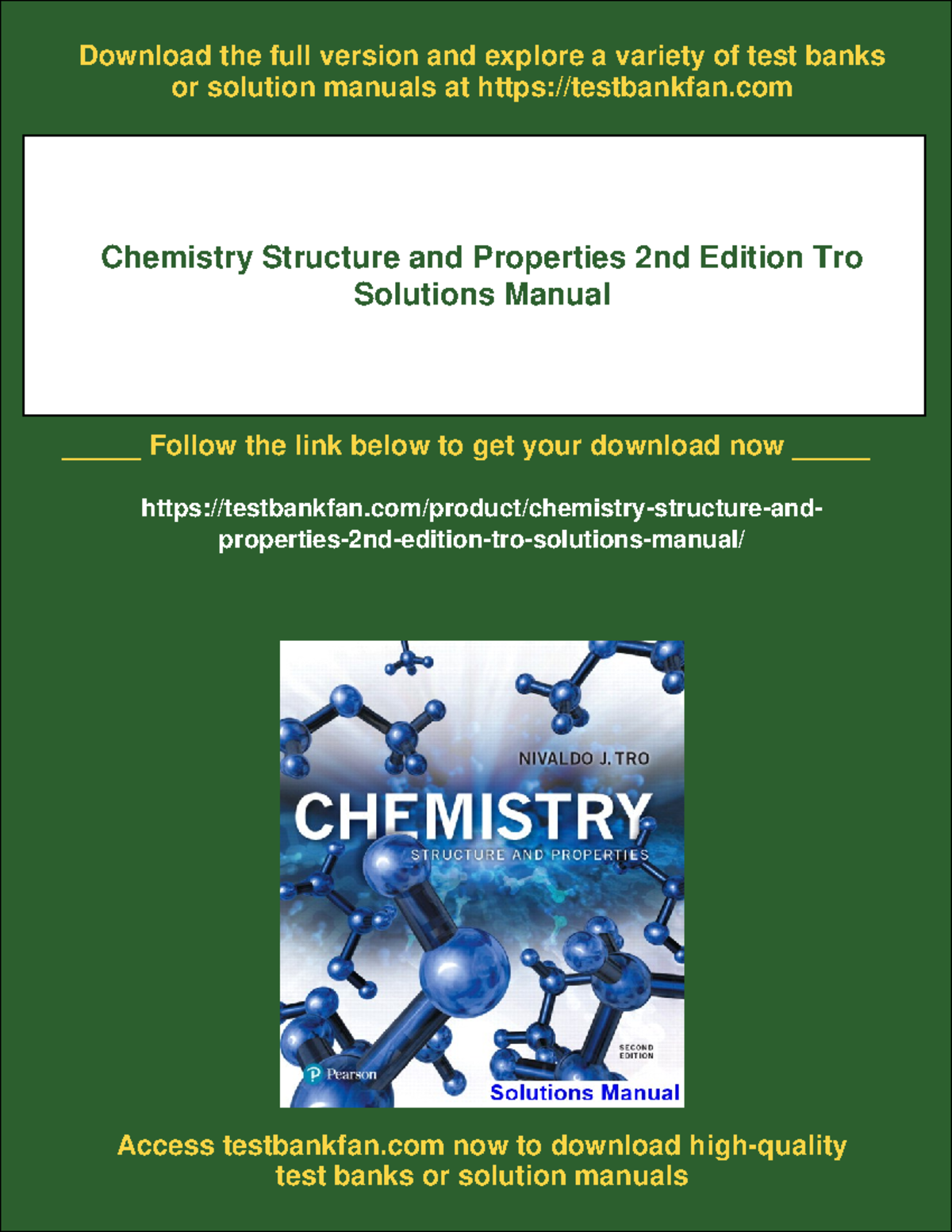 12139 - Chemistry structure and properties 2nd edition tro solutions manual is waiting ...