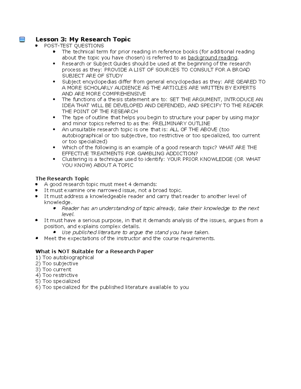 Inst 250 - Lesson 2: Key Info Literacy & Skills Insights - Studocu