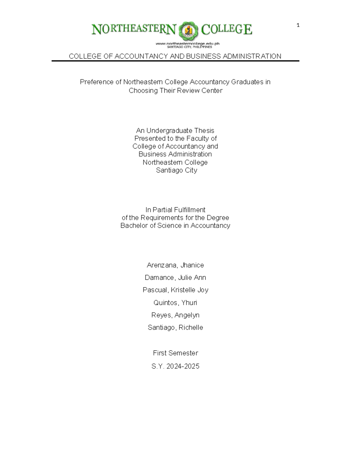 Final-manuscript-2 - final research script - COLLEGE OF ACCOUNTANCY AND ...