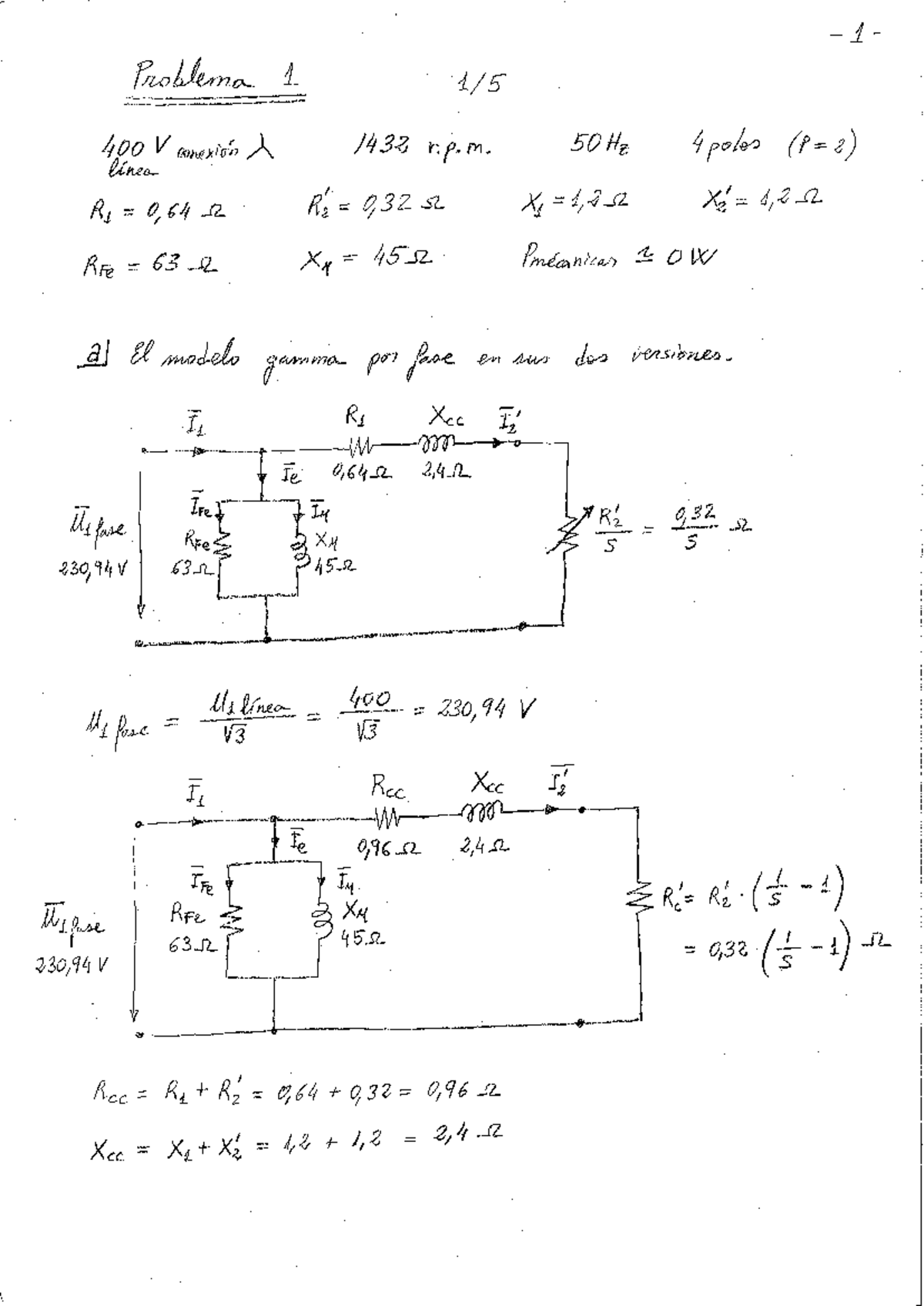 Soluciones Problemas Tema 7 El Motor de Inducción - Problema 1 400 V ...