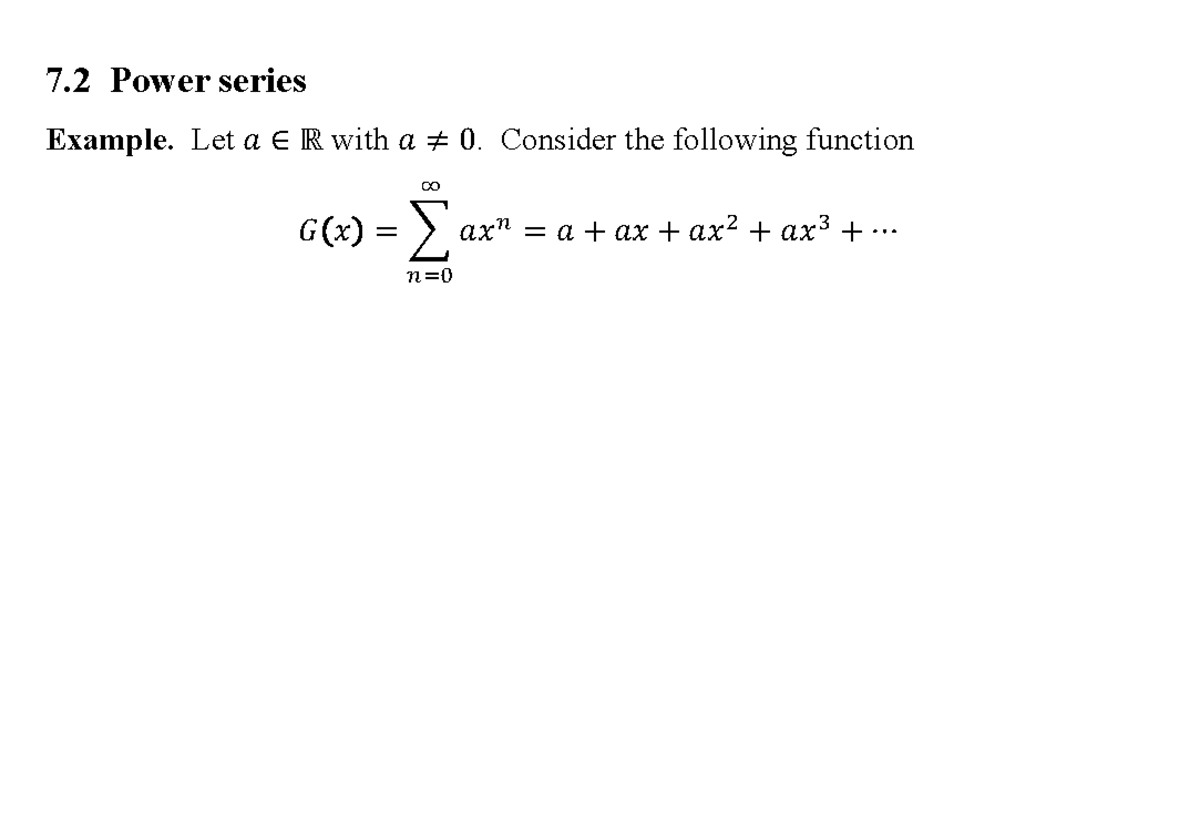 07b Power Series - Lecture Notes on Taylor Polynomials and Convergence ...