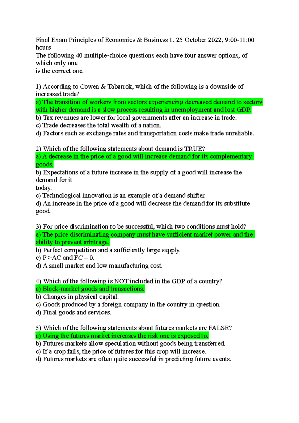 Final Exam Study Guide for Principles of Economics (ECO 101) - Studeersnel