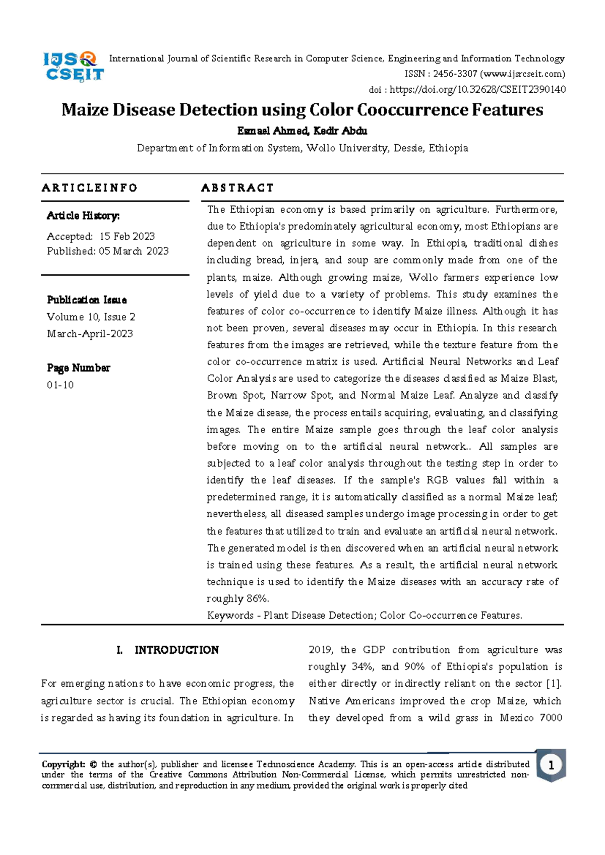 Maize Disease Detection Using Color Features: A Study (CS 101) - Studocu