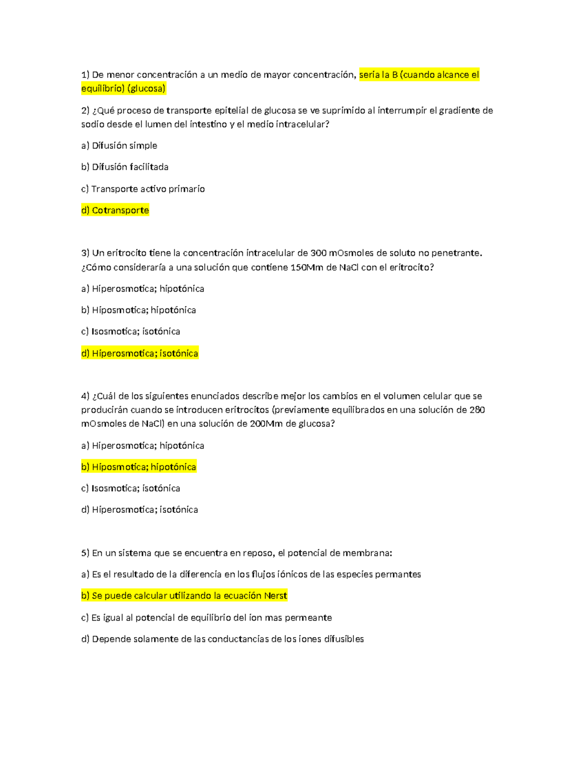 Preguntas Solmnes 1 - Transporte Celular y Sistema Nervioso - Document Preview
