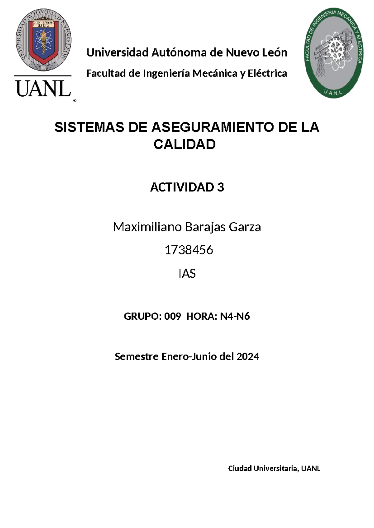 Actividad 3: Sistemas de Aseguramiento de la Calidad - IAS 2024 - Studocu