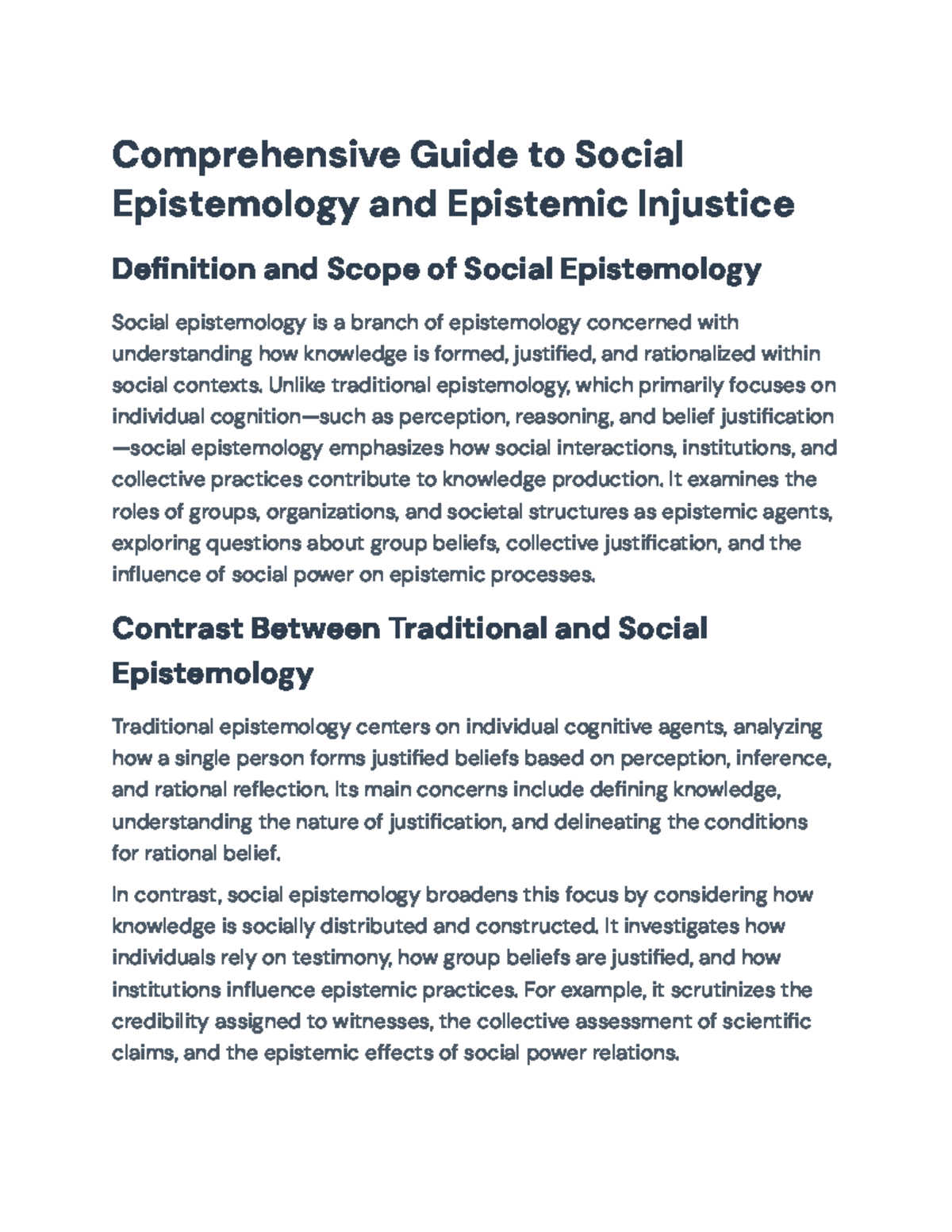 Comprehensive Guide to Social Epistemology and Epistemic Injustice (SE ...