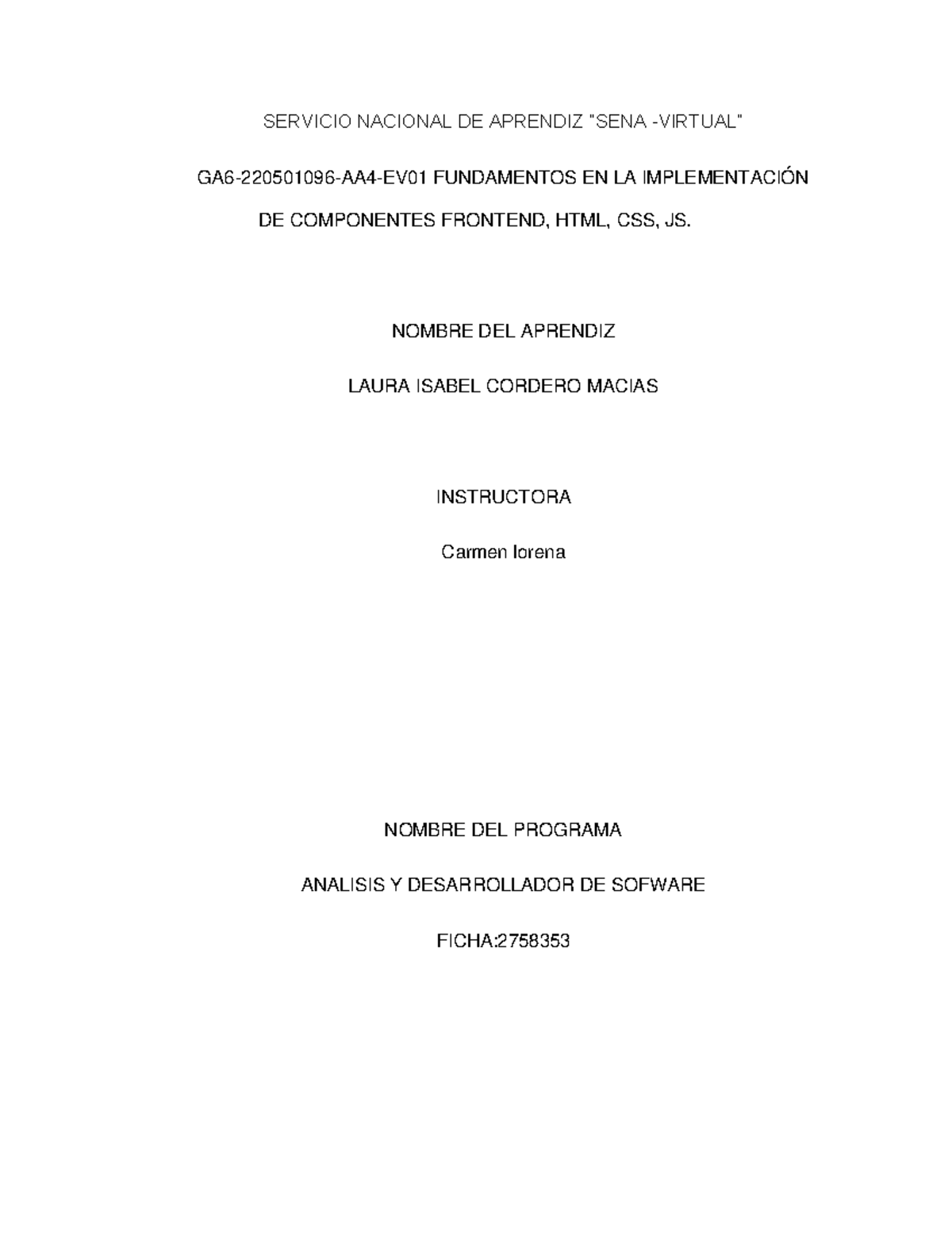 GA6-220501096-AA4-EV01 Fundamentos de Frontend: HTML, CSS y JS - Studocu