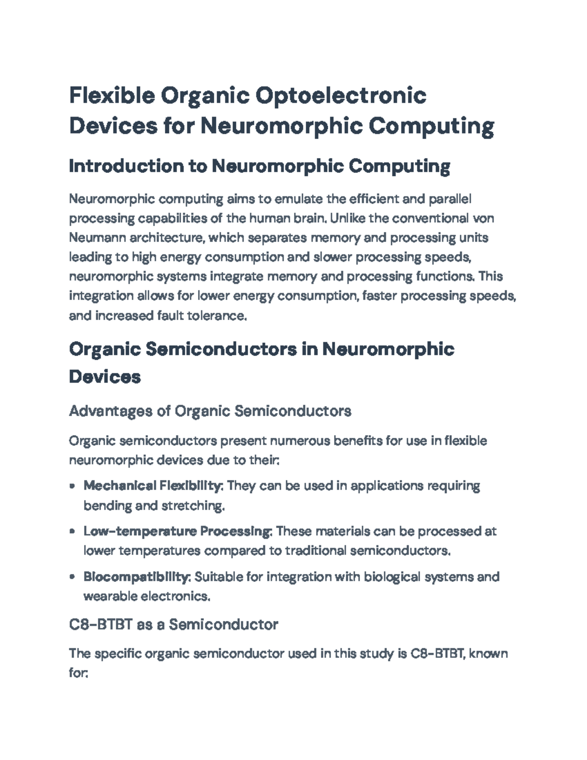 Flexible Organic Synaptic Devices for Neuromorphic Computing Advances ...
