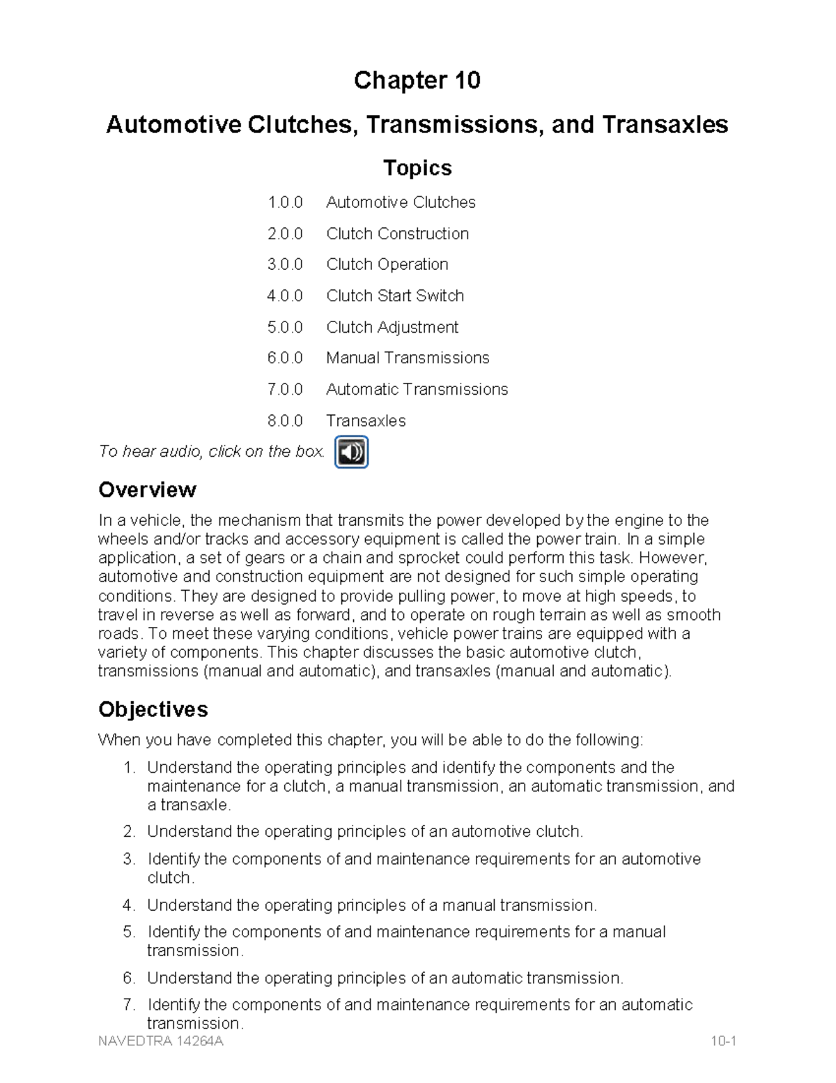 Chapter 10 - Automotive Clutches, Transmission, and Transaxles Topics ...