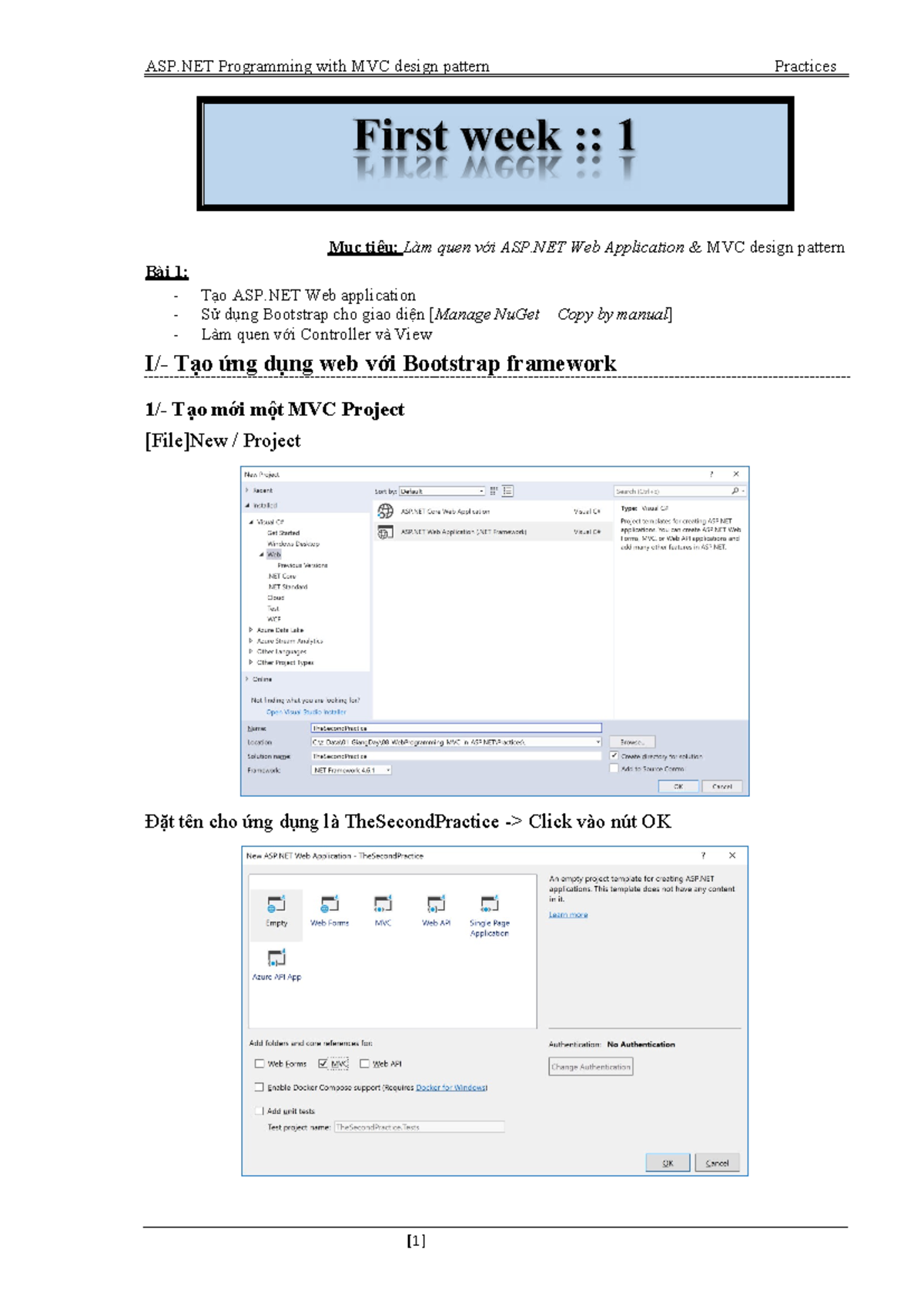 ASP.NET MVC Design Pattern Practice W#1: Building Web Apps with ...