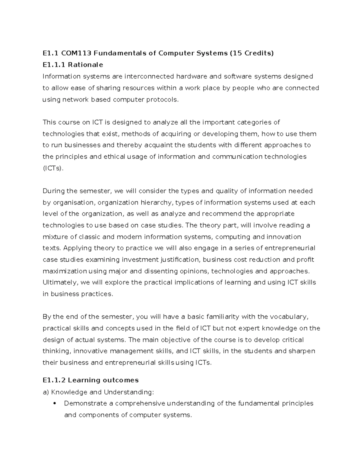 IT113 Final Exam: Fundamentals of Computer Systems - Exam Guidelines ...