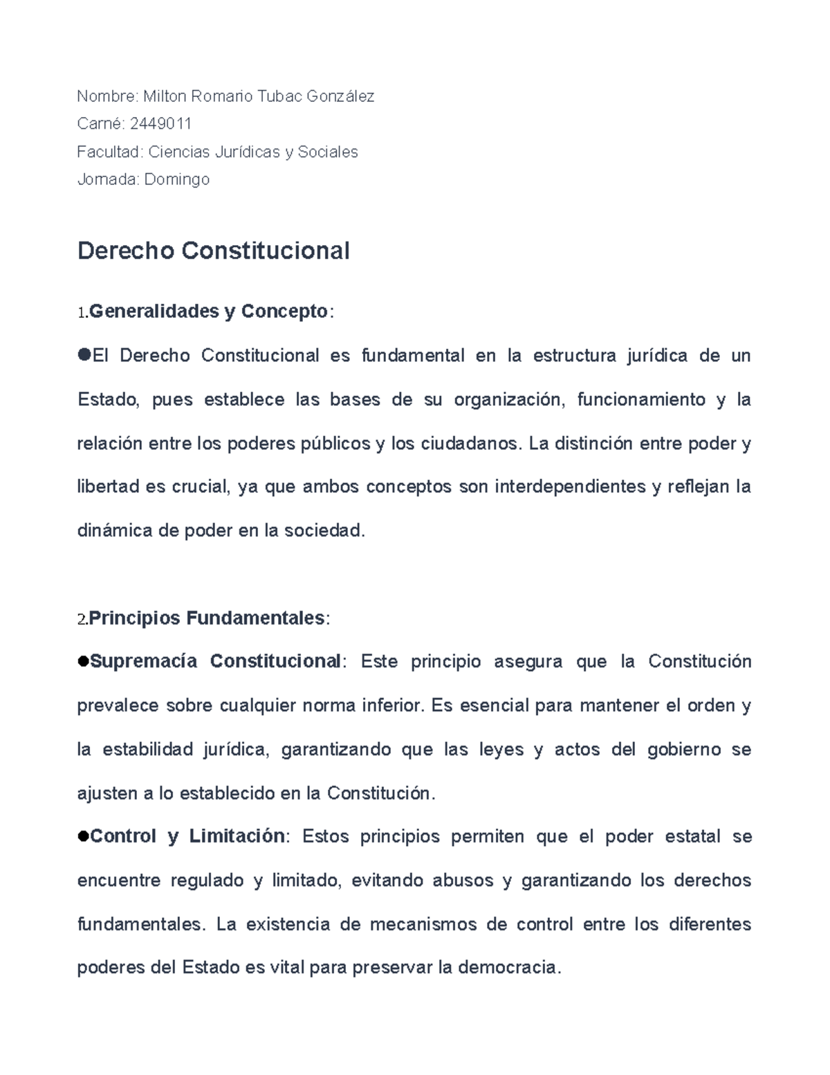 Análisis de Derecho Constitucional - Curso DC 1 - Studocu
