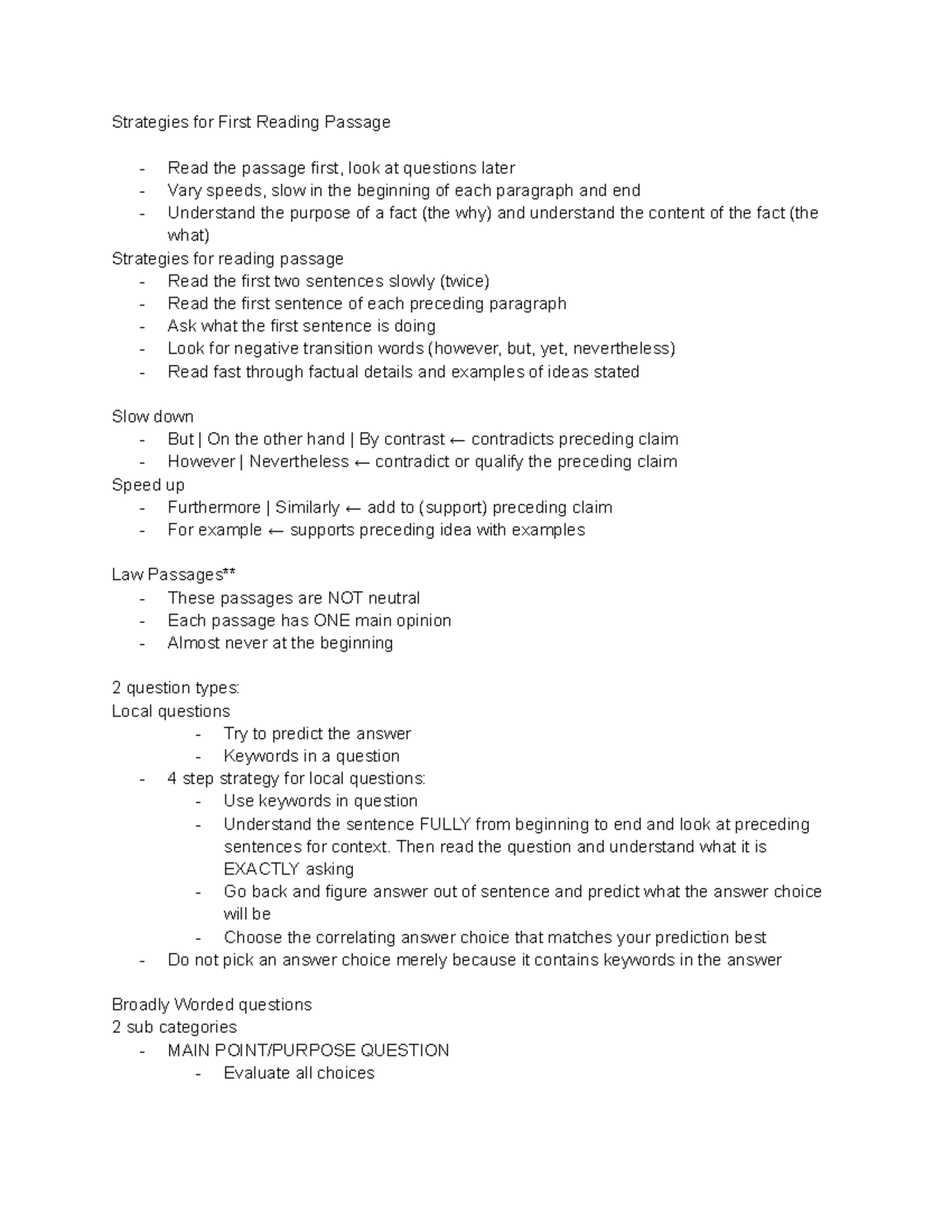 Strategies for Effective First Reading & Logical Reasoning Skills - Studocu