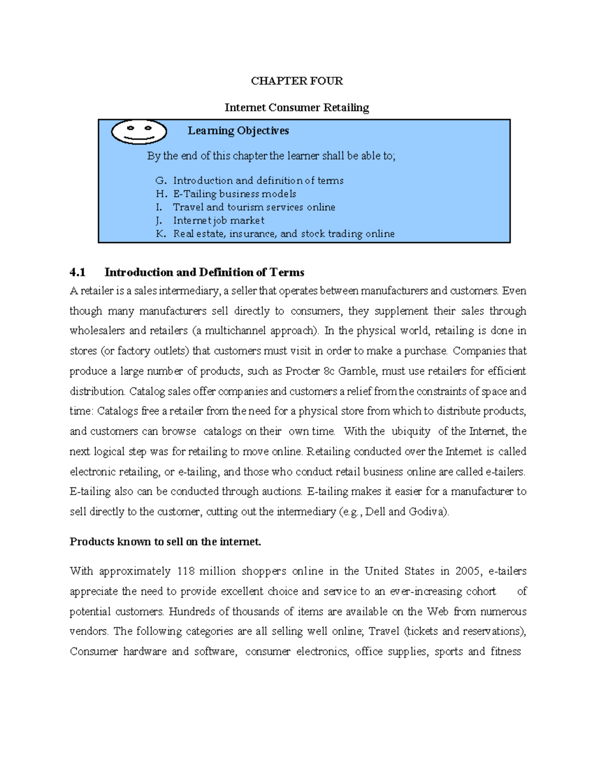 BIT 4204 Chapter 7: Internet Consumer Retailing Overview and Insights ...