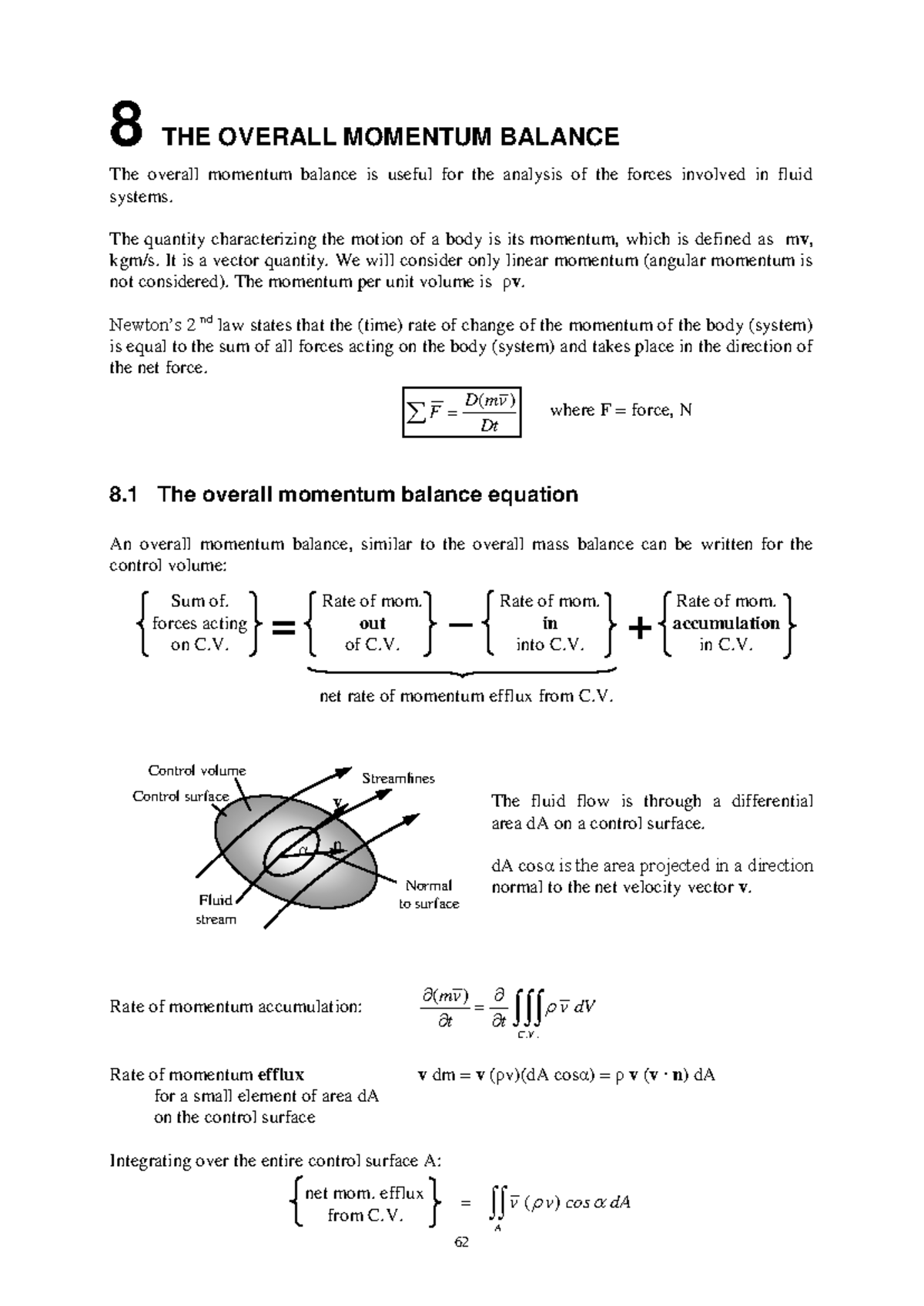 Fluid Transport: Overall Momentum Balance in Fluid Systems II - Studocu