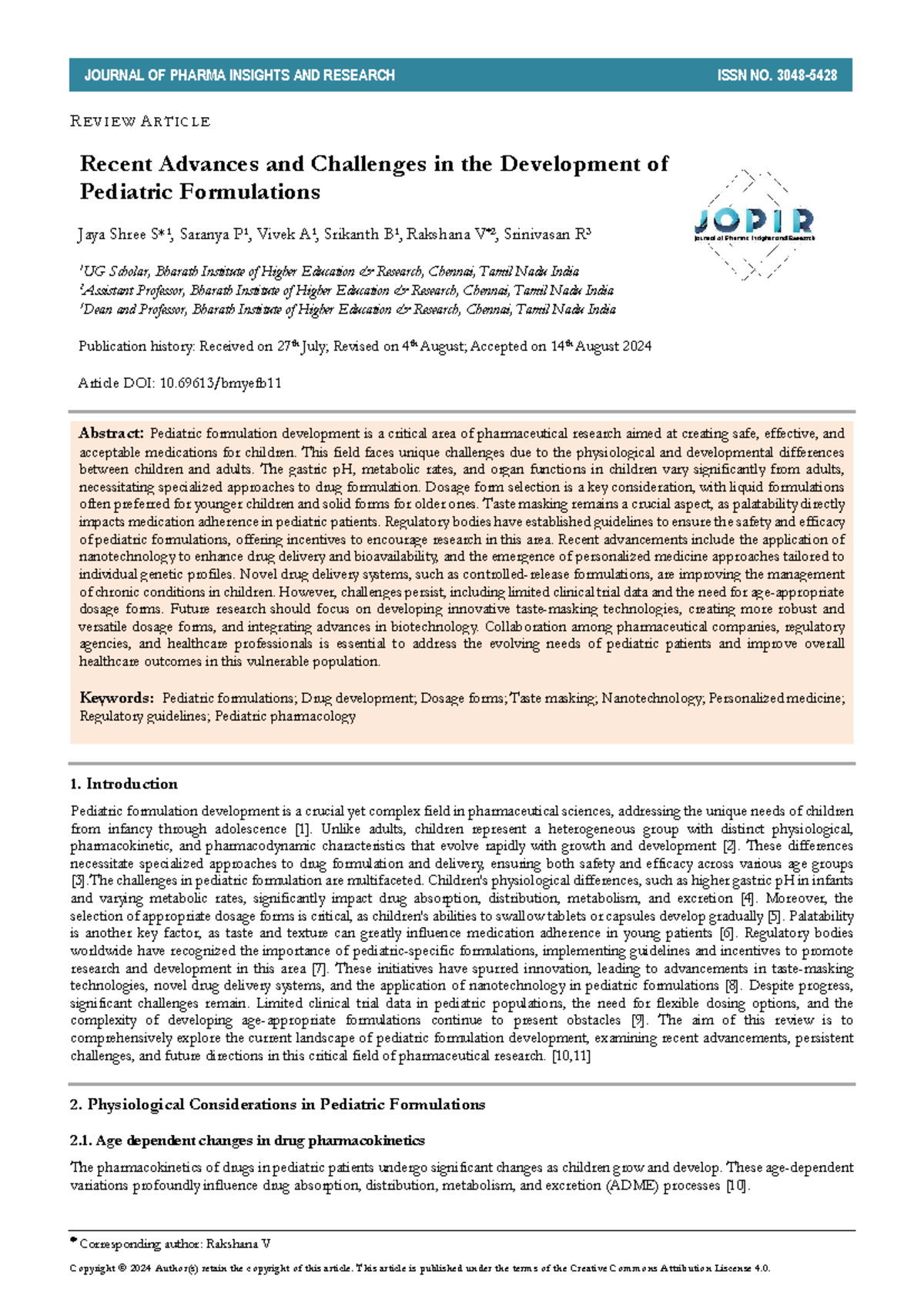 Pediatric Formulation Development: Advances & Challenges in Pharma ...