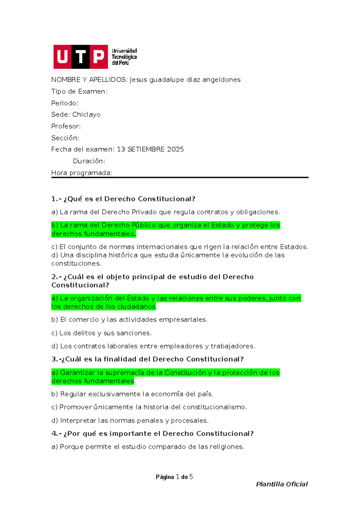 Examen Final de Derecho Constitucional PC1 42812 - Studocu