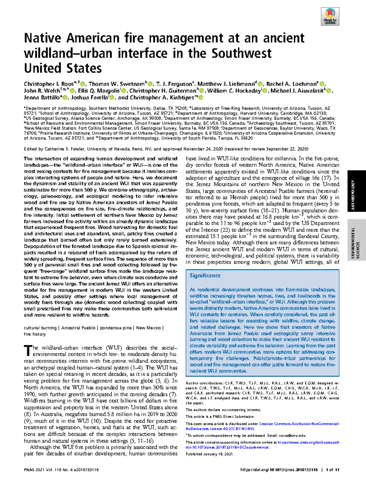 Native American Fire Management in Ancient Wildland-Urban Interface ...