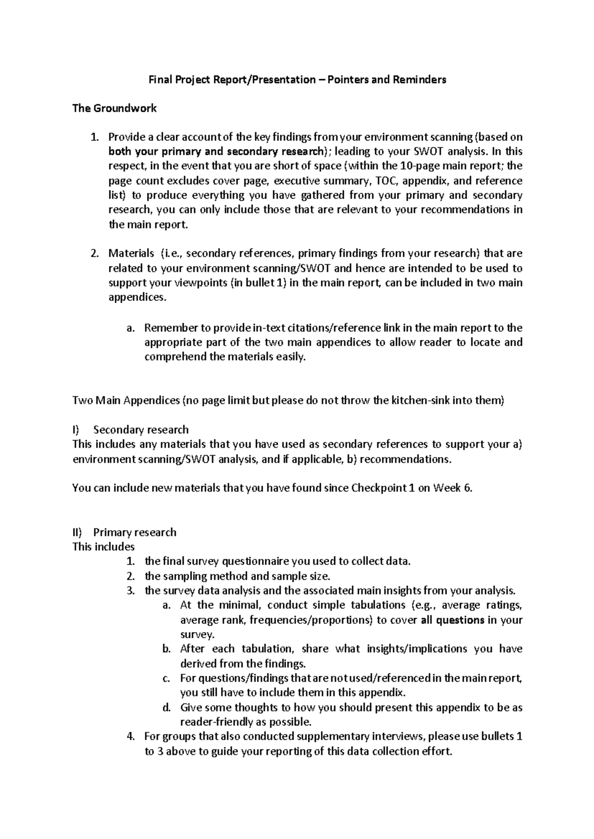 Final Report and Presentation - Guidelines for 1705D - Final Project ...