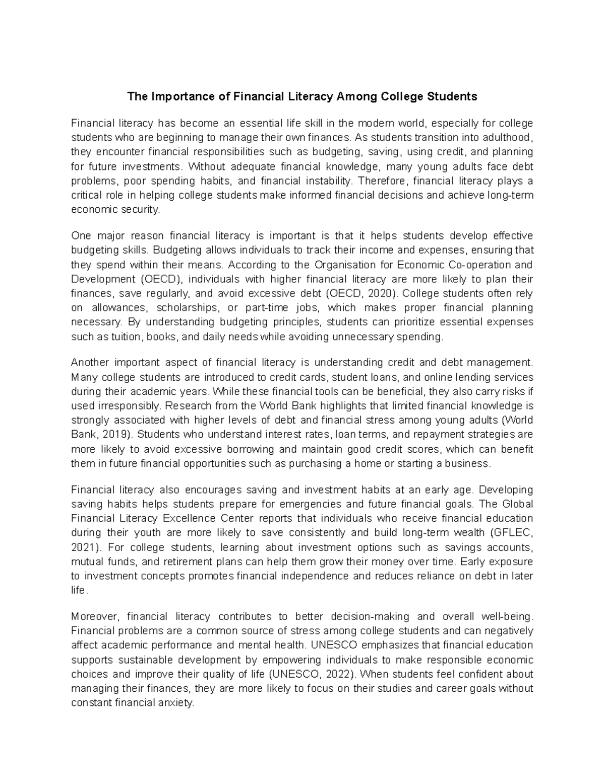 The Importance of Financial Literacy for College Students: A Guide ...