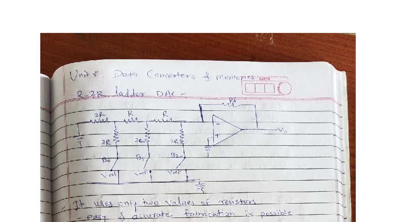 Unit 5 DTE notes - Unit 5: 5 Data Converters memories DATE ladder RF 2R ...