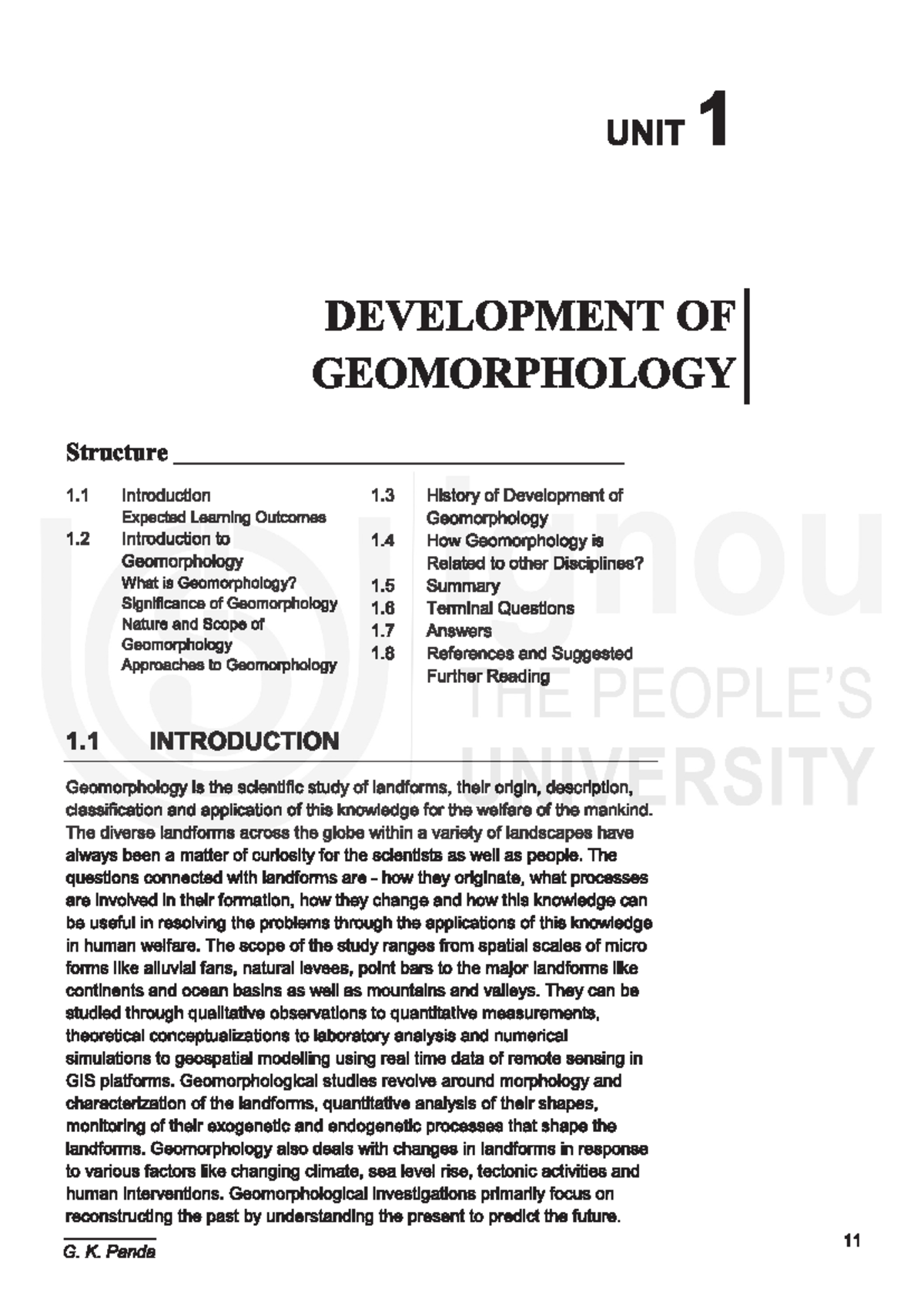 Unit 1 - Foundations of Geomorphology and Its Significance - Studocu