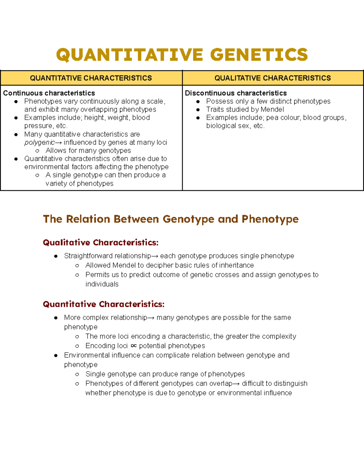 GTS 261-5 - Comprehensive Notes on Chapter 24: Quantitative Genetics ...