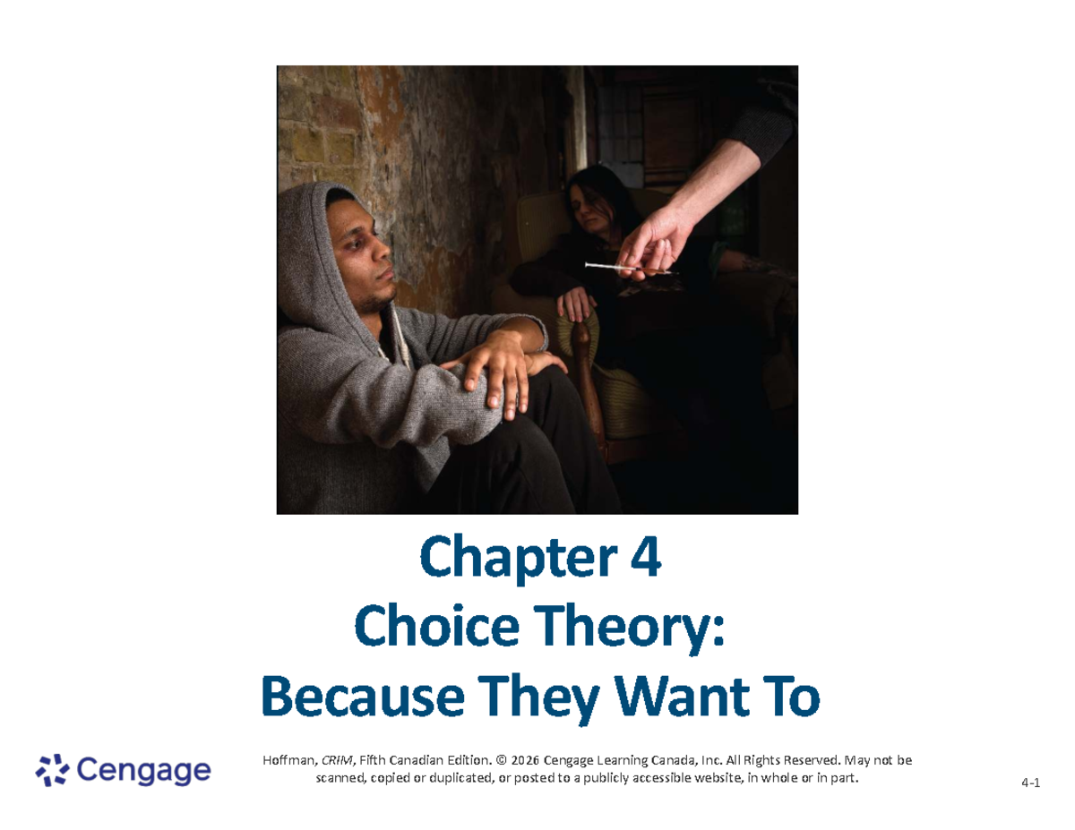 Chapter 4: Choice Theory Overview - CRIM Lecture Slides - Studocu