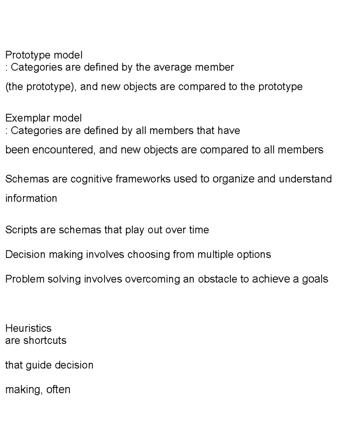 Psychology Lecture Notes: Cognitive Models and Intelligence - Studocu
