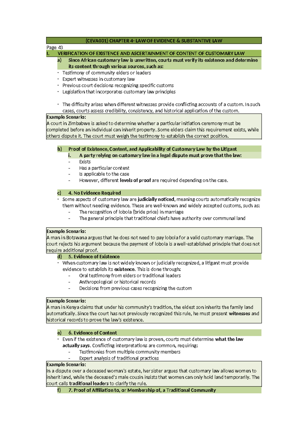 (CEVA031) Chapter 4: Law of Evidence & Substantive Law Insights - Studocu