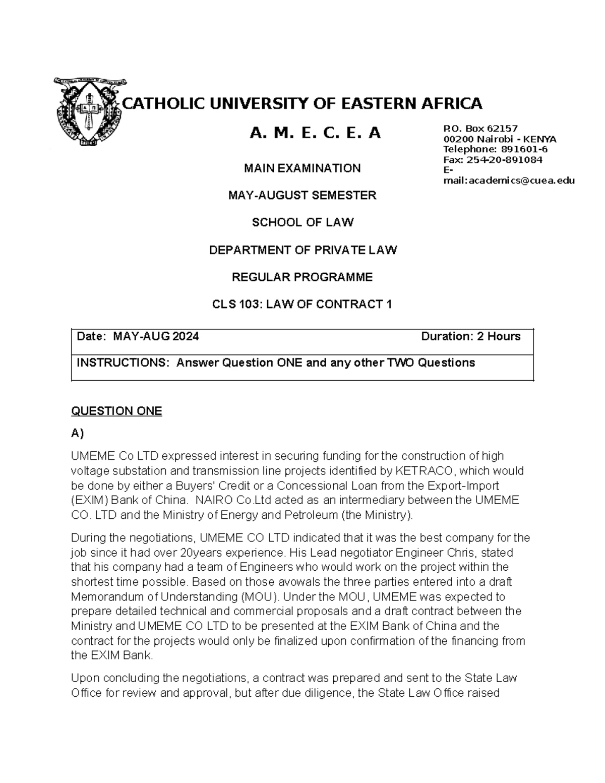 CLS 105: Canon Law Final Exam Study Guide - May/July 2024 - Studocu