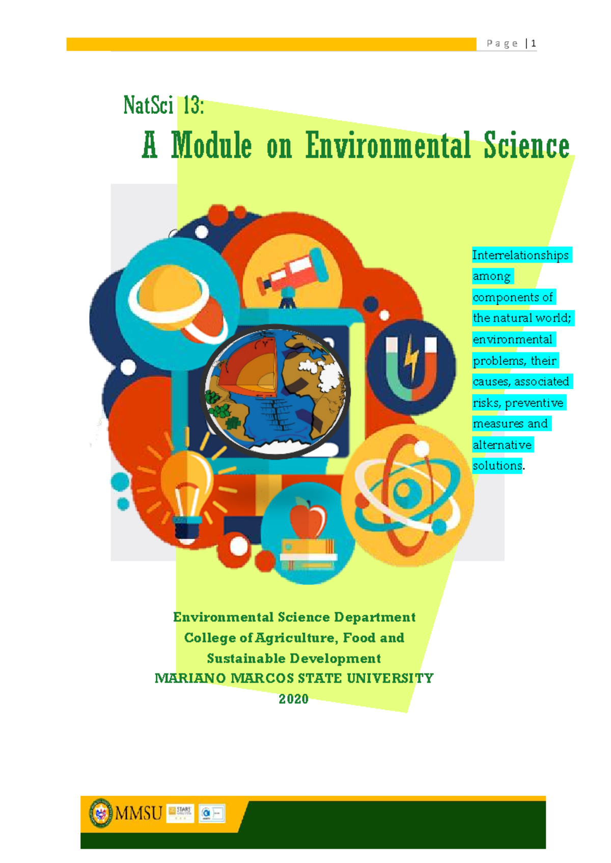 Environmental Science Overview: NATSCI 13 Module Insights - Studocu