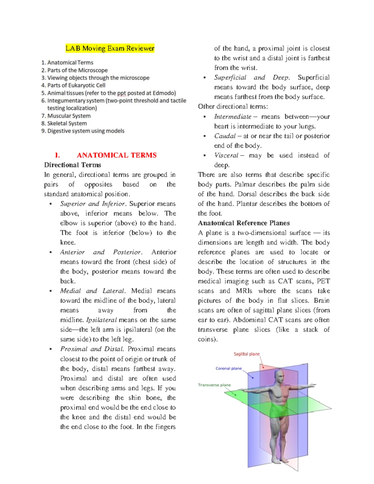 Human Anatomy & Physiology (B45) - Chapter 1 Overview - Studocu