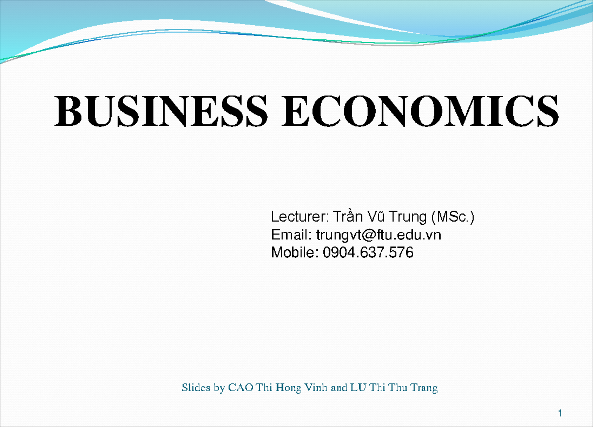 BUSINESS ECONOMICS: Chapter 2 - Business Objectives & Theories of Firms ...