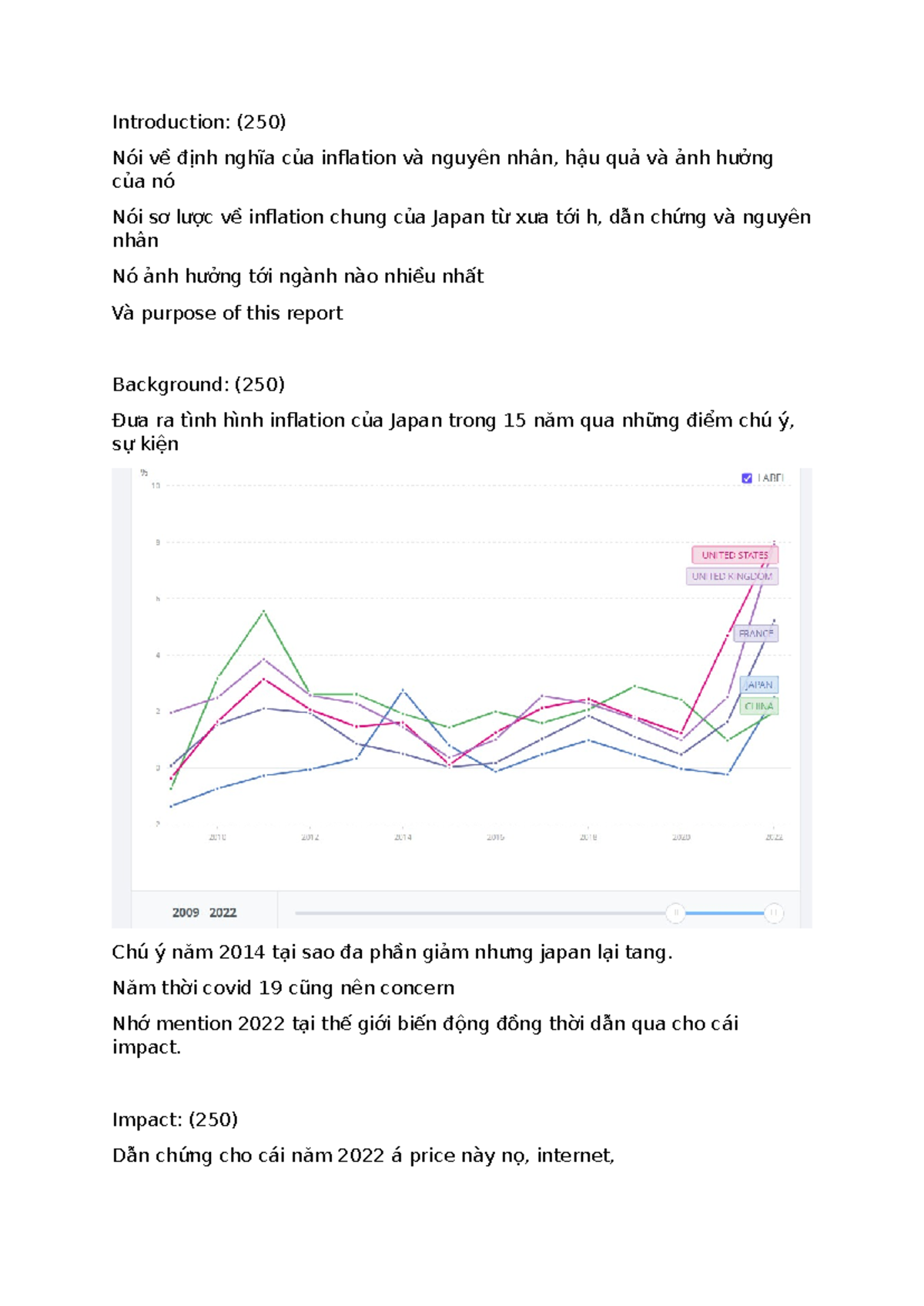 Inflation outline - ..... - Introduction: (250) Nói về định nghĩa của ...