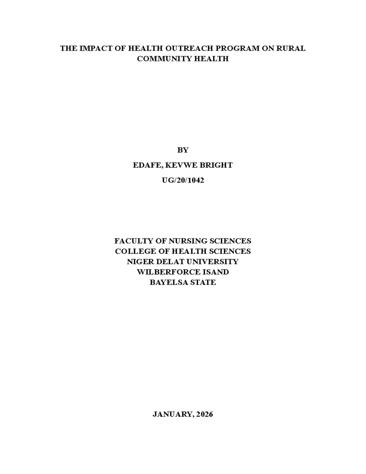The Impact of Health Outreach Programs on Rural Community Health (NSC ...