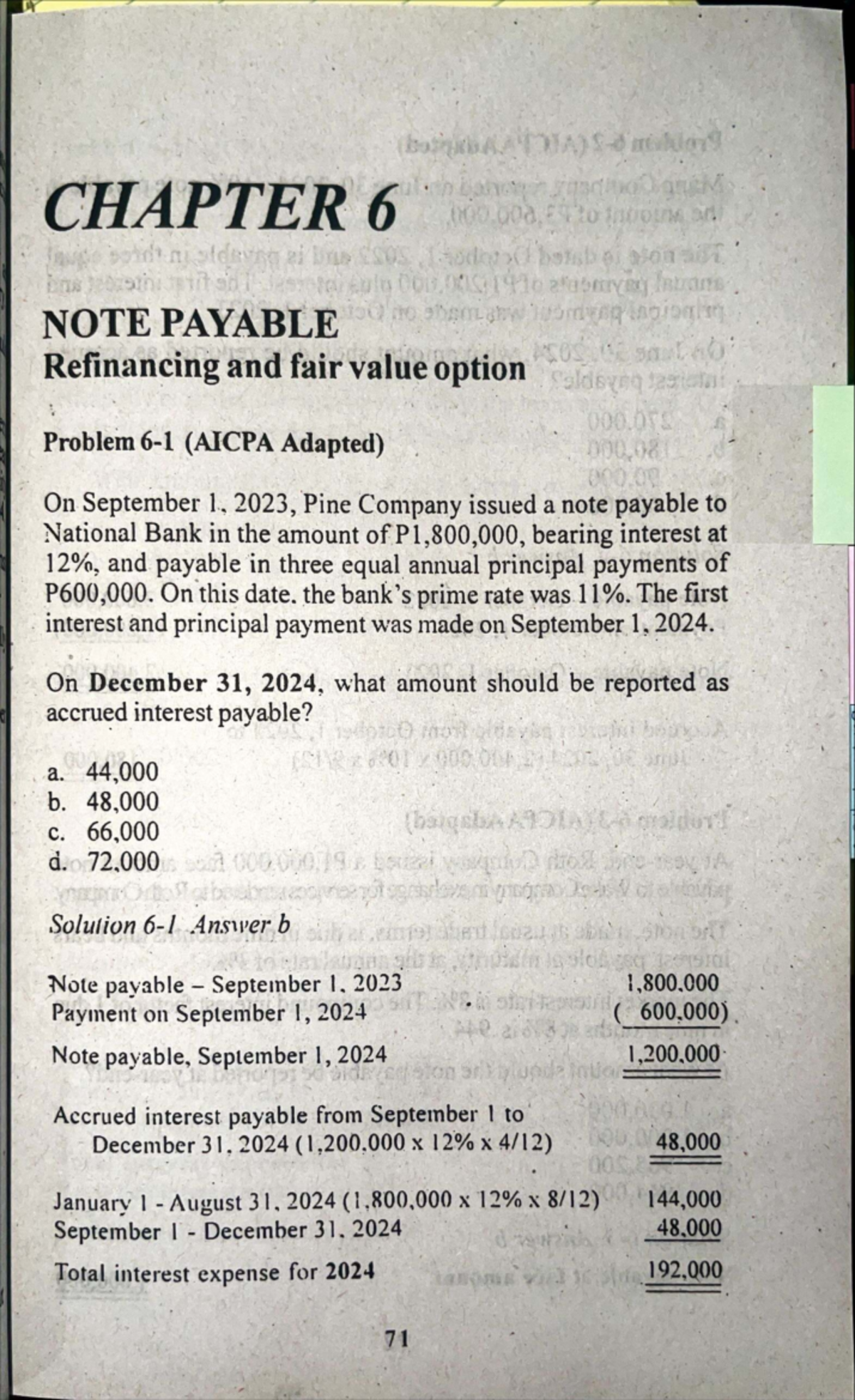 Notes- Payable - practice materials for intacc - CHAPTER 6 NOTE PAYABLE ...
