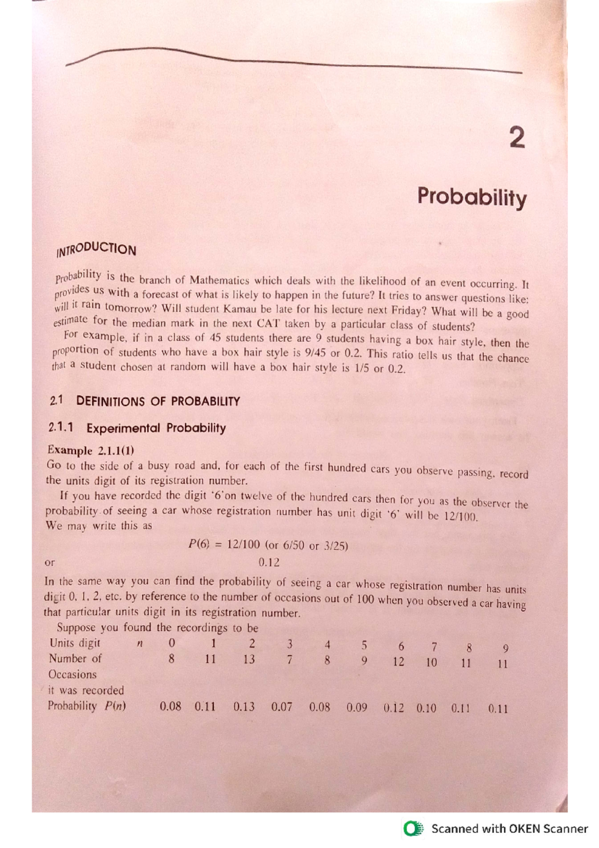 Chapter 2 Probability - it is about statistics - 2 Probability ...