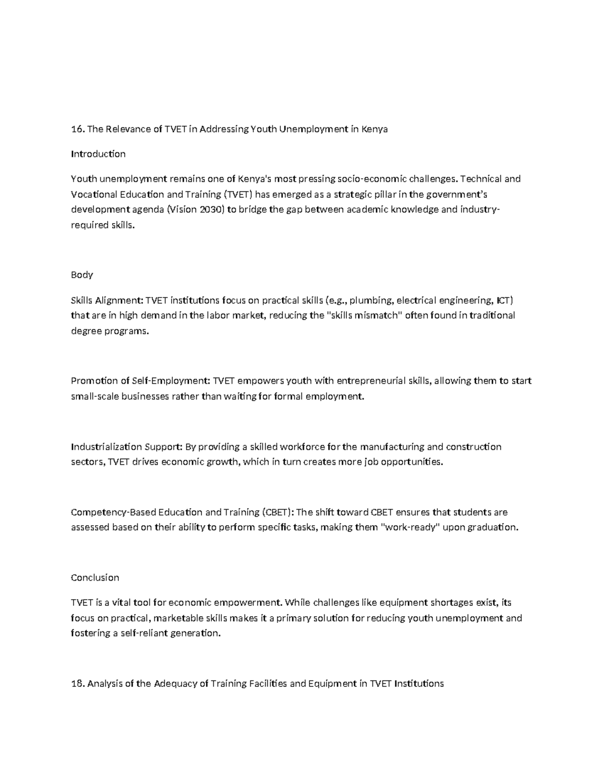 EDFO 18: The Role of TVET in Combating Youth Unemployment in Kenya ...