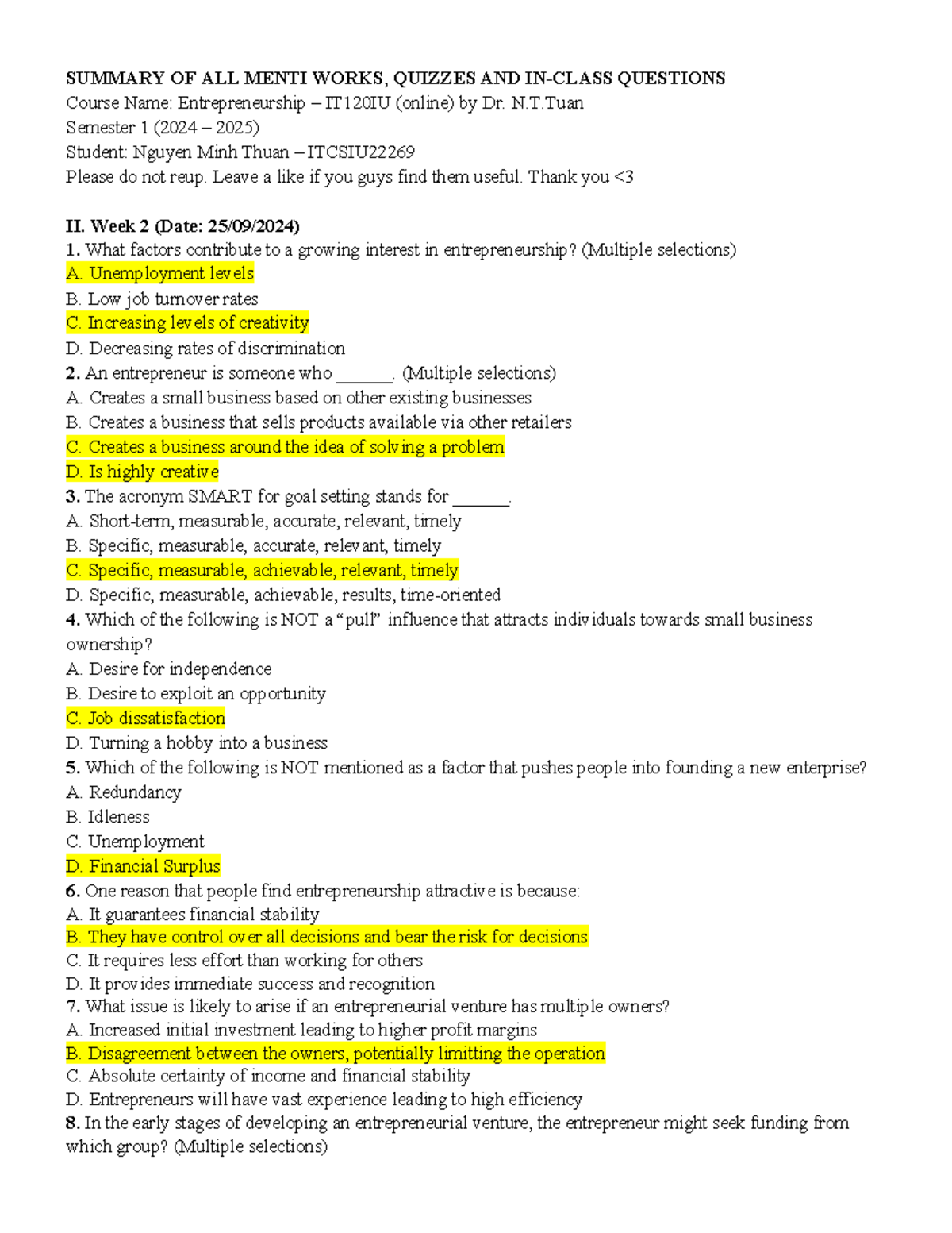 Summary of Menti Works_1 - SUMMARY OF ALL MENTI WORKS, QUIZZES AND IN ...