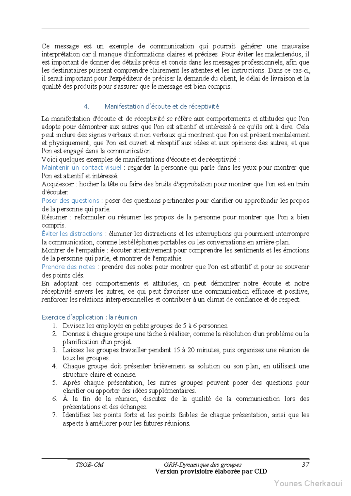 GEOM-3500-3510 - Communication Efficace et Gestion des Conflits en ...