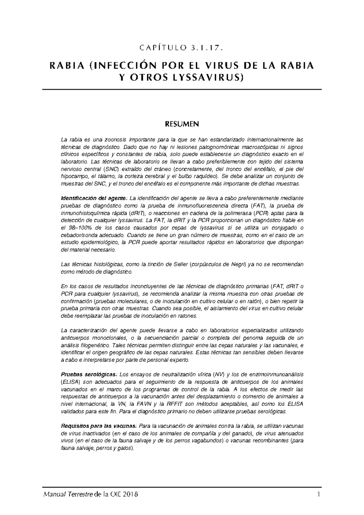 3.01.17 Diagnóstico y Manejo de la Rabia en Laboratorio: Información ...