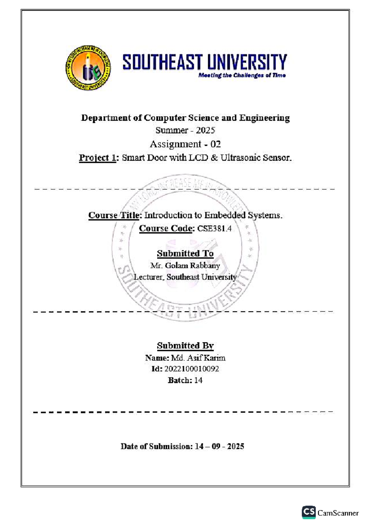CSE381.4 Summer 2025 Embedded Systems Assignment Overview - Studocu