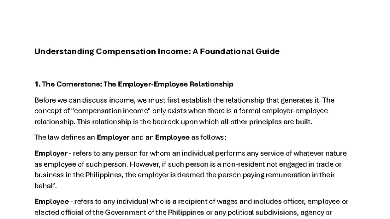 Understanding Compensation Income: A Comprehensive Guide - Studocu