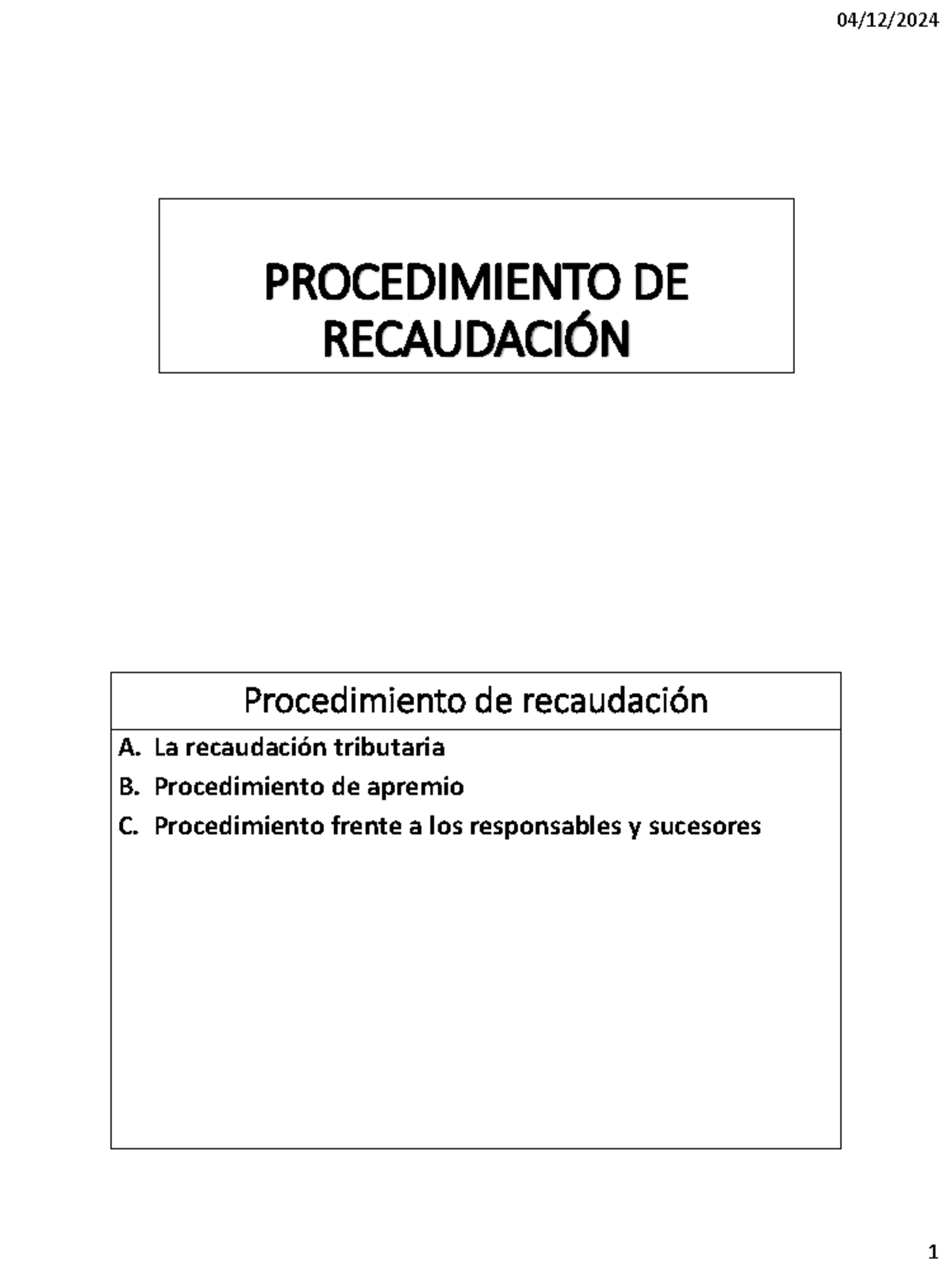 Procedimiento de Recaudación Tributaria: Análisis y Fases - Studocu