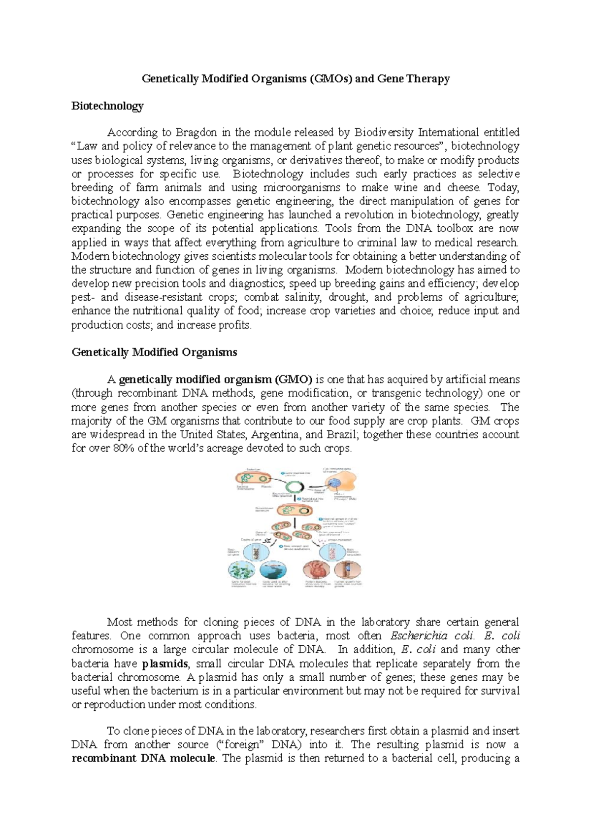 Module 12 GE6 STS: Insights on GMOs and Gene Therapy in Biotechnology ...