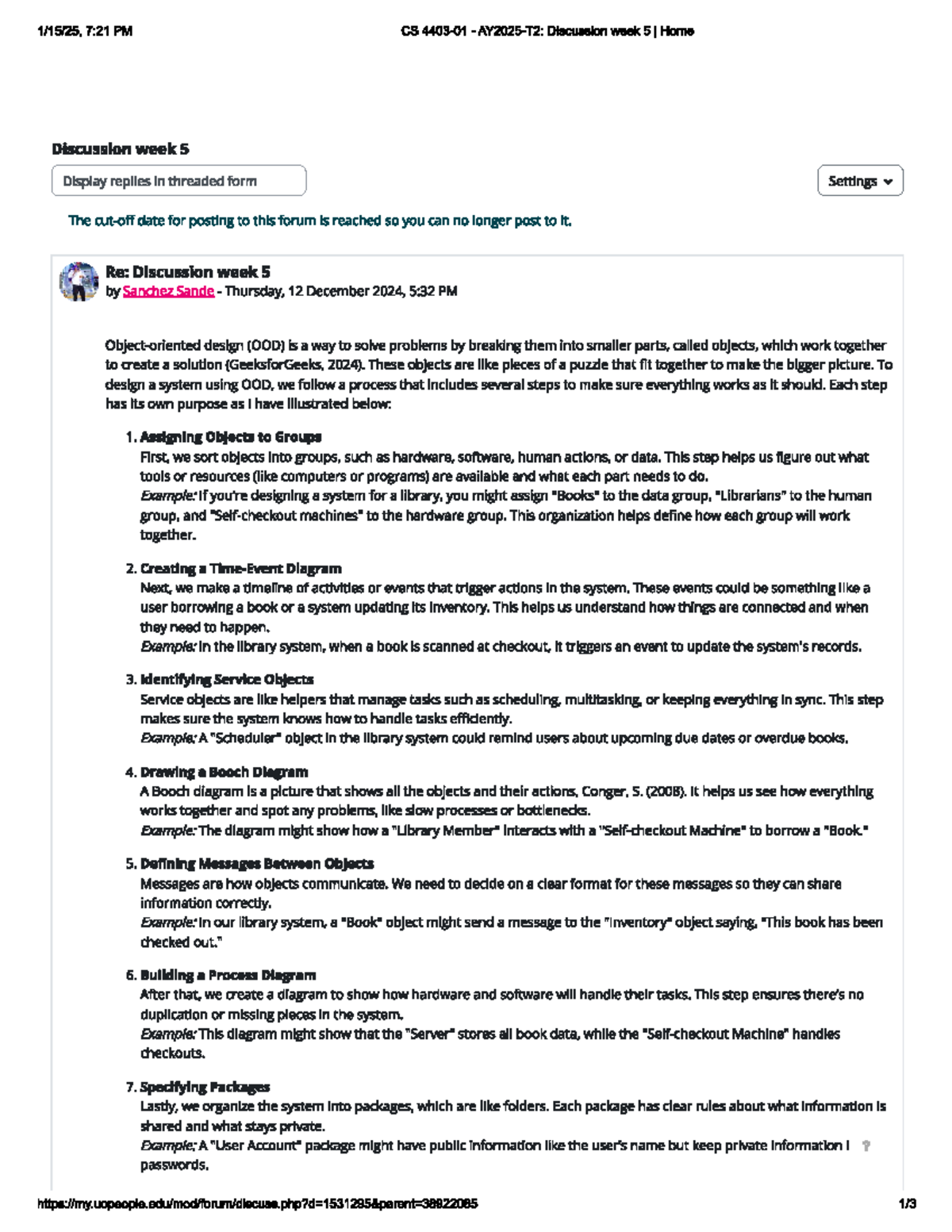 Cs4403 discussion forum unit 5 - 7:21 PM CS Discussion week 5 Home ...