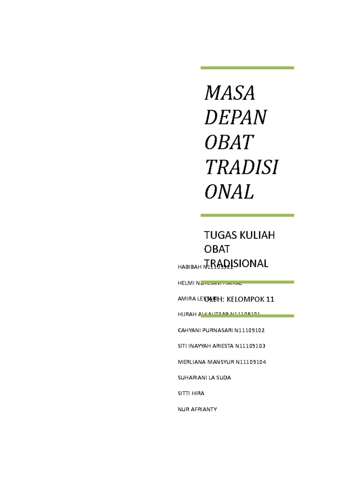 64567716 Masa Depan Obat Tradisional: Analisis dan Prospek 2023 - Document Preview