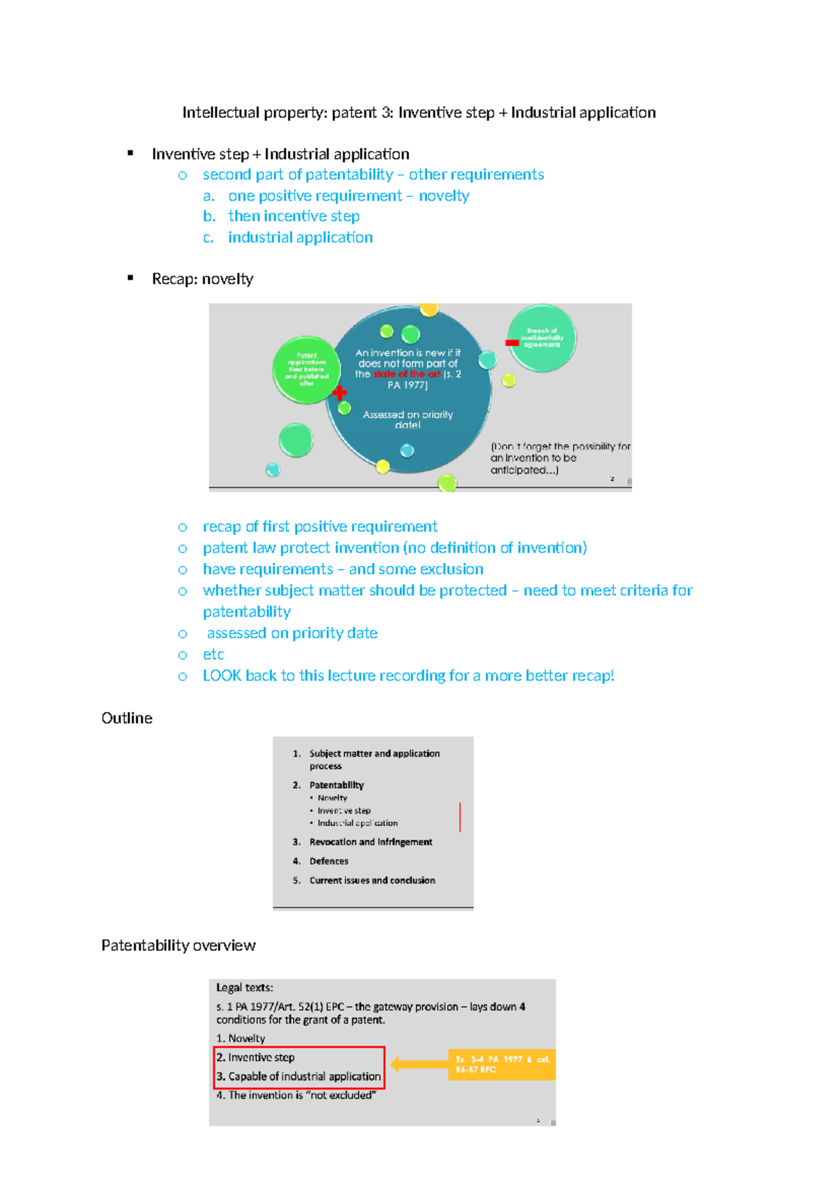 Lecture (3) – Patent Law: Inventive Step & Industrial Application ...